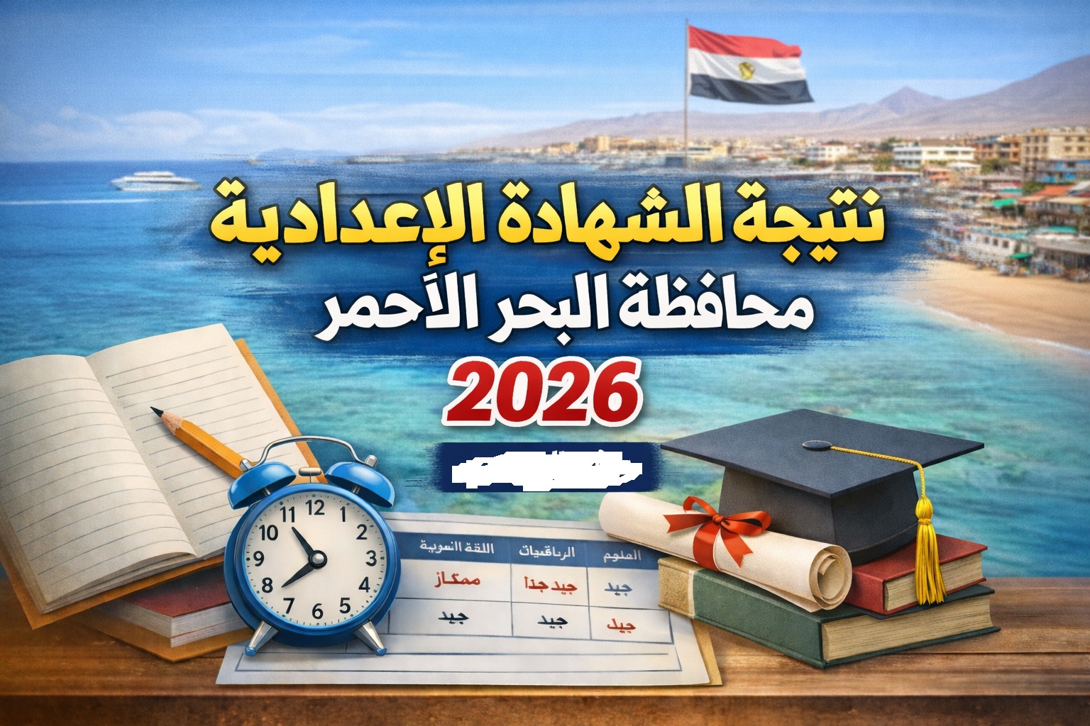 اعرف نتيجة الشهادة الإعدادية محافظة البحر الأحمر 2026 برقم الجلوس