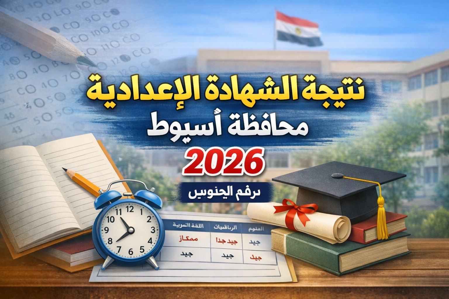نتيجة الشهادة الإعدادية أسيوط 2026 برقم الجلوس – اعرف درجاتك كاملة