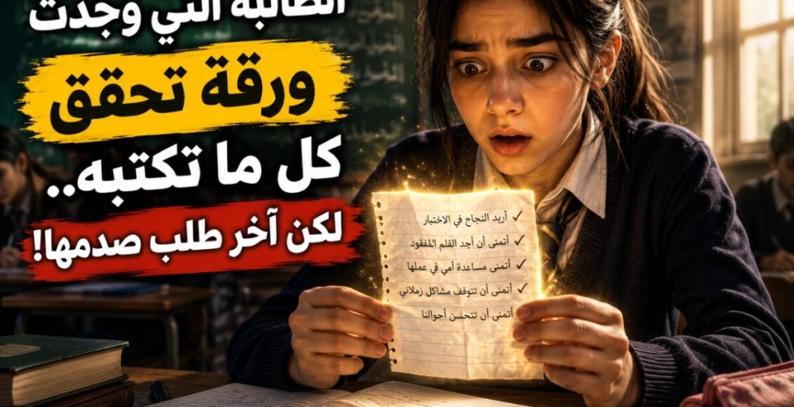 الطالبة التي وجدت ورقة تحقق كل ما تكتبه.. لكن آخر طلب يقلب حياتها!